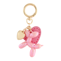 Balloon Dog & Leather Heart Bag Charm