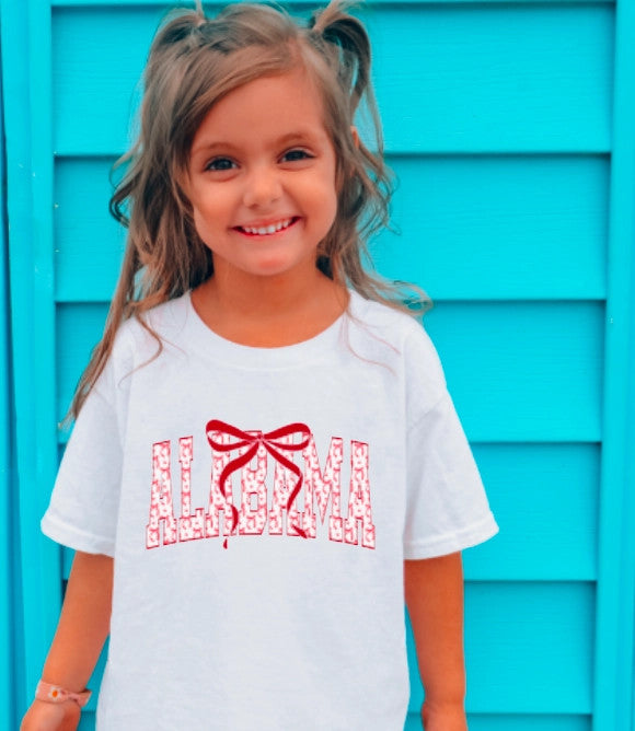 Youth Preppy Alabama Coquette Bows Tee