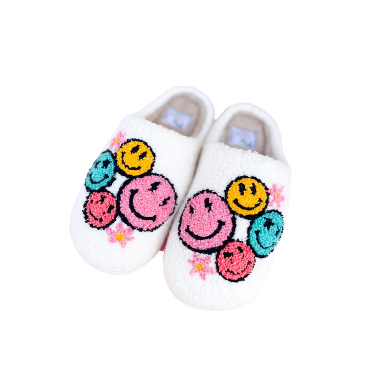 Smiley Face Flower Slippers - SMALL