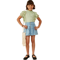Button Detail Wide Leg Shorts
