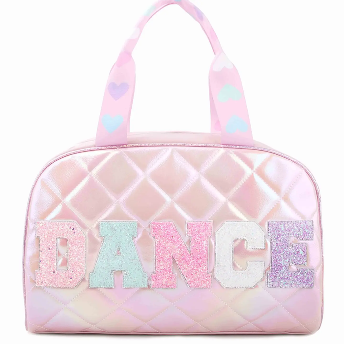 'Dance' Metallic Quilted Medium Duffle Bag