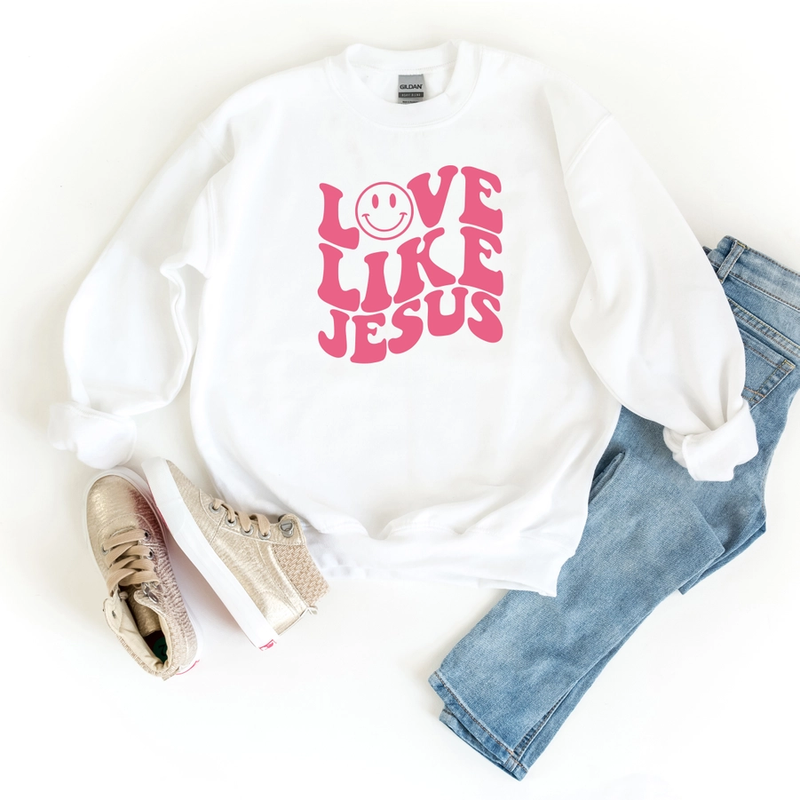 Love Like Jesus Smiley Face Sweatshirt