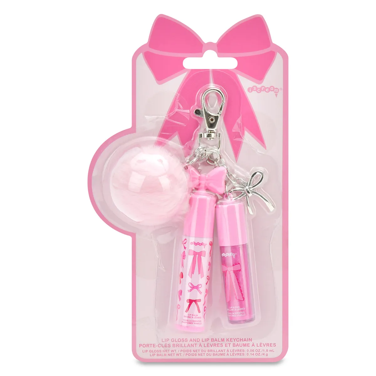 Bows Lip Gloss & Lip Oil Key Chain Set