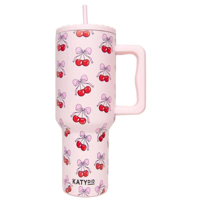 Cherry Bow Wholesale 38 Oz Tumbler Cup | Light Pink