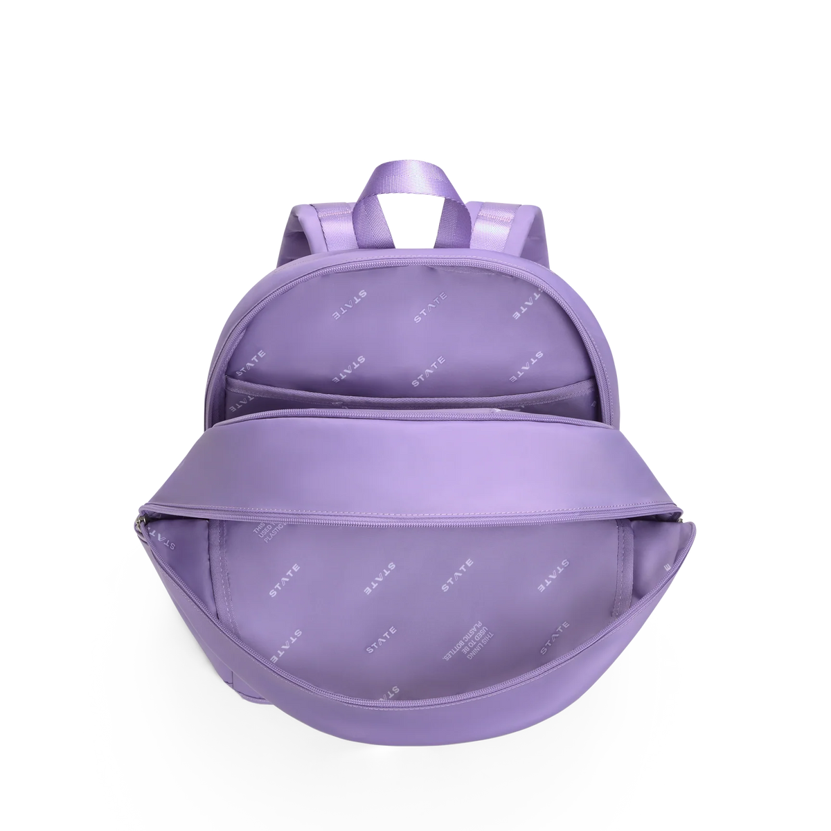 Kane Double Pocket Nylon Backpack - Purple
