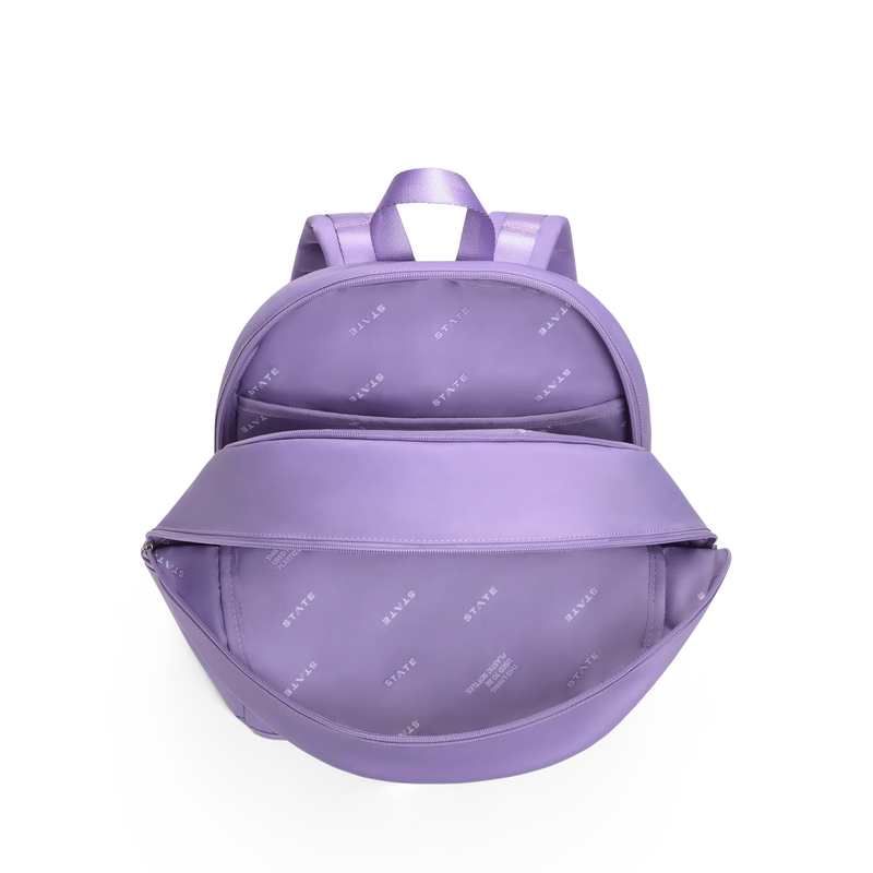 Kane Double Pocket Nylon Backpack - Purple