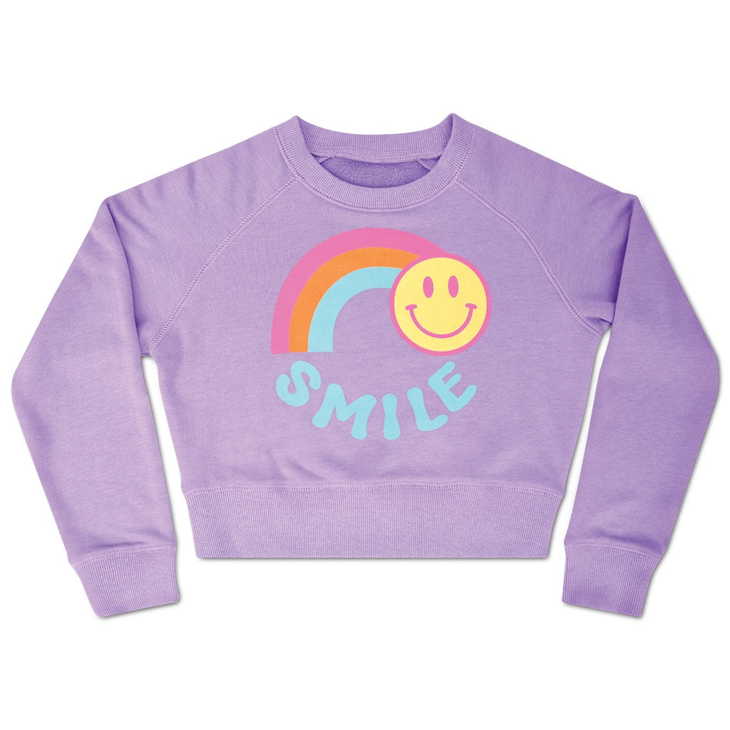 Rainbow Smile Basic Crew Neck Sweatshirt