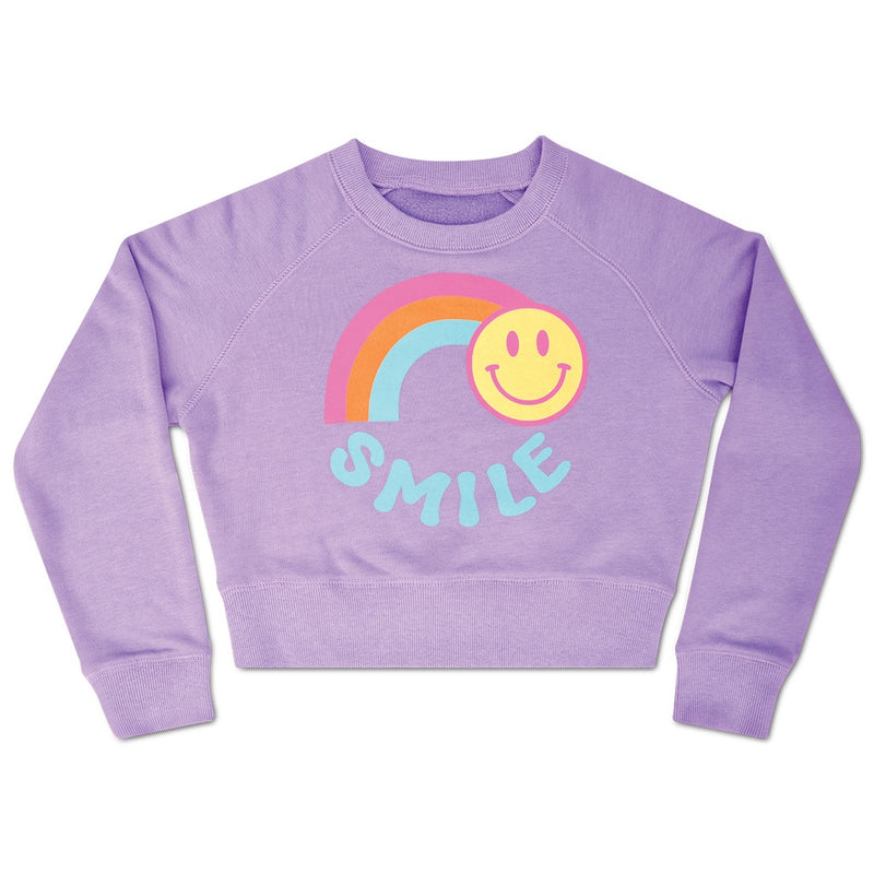 Rainbow Smile Basic Crew Neck Sweatshirt