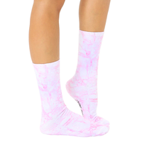 Pink Marble Crew Socks