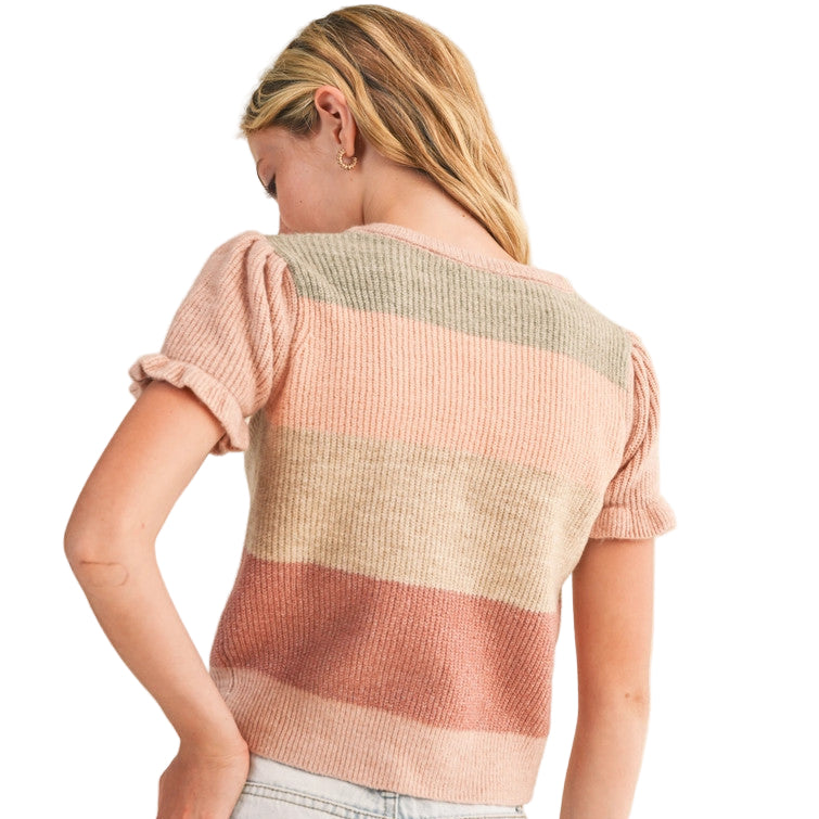 Girls Puff Sleeve Sweater
