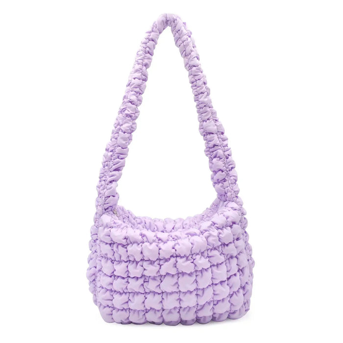 Quilted Scrunchies Hobo Sling Bag - Lavender Scrunch