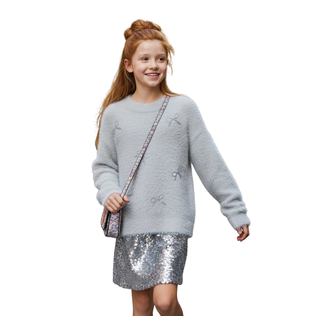Fuzzy Metallic Sweater