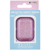 Pink Glitter Compact Earbuds