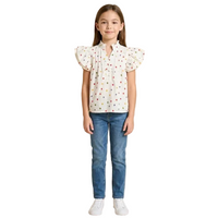 Multicolor Polka Dot Pleated Blouse