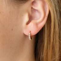 Dainty Pink Opal Hoop