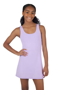 Girls Tennis Dress with Inner Shorts, Pastel Lilac