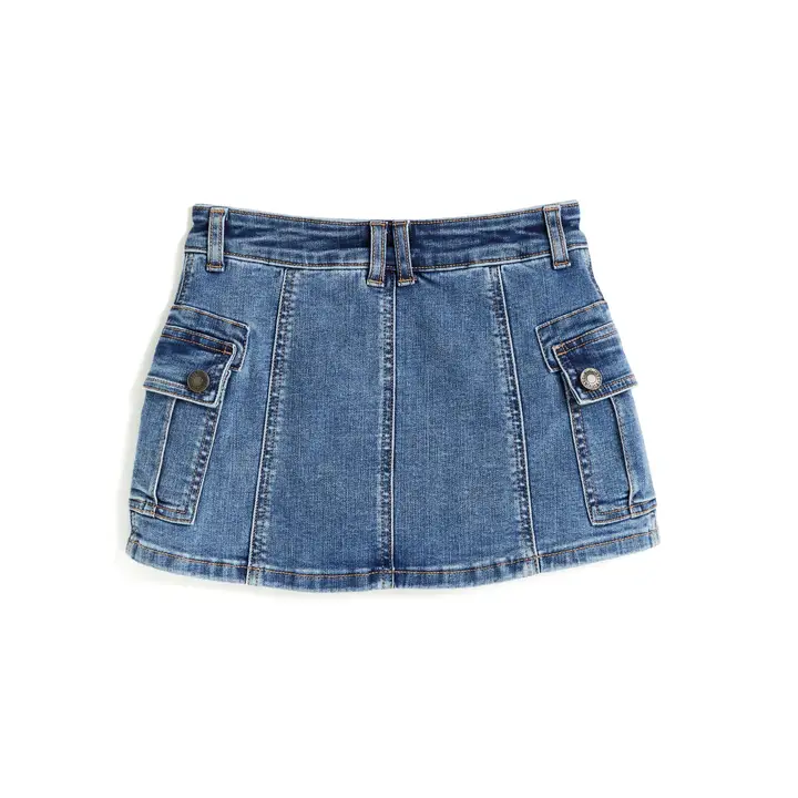 Cargo Pocket Denim Skort