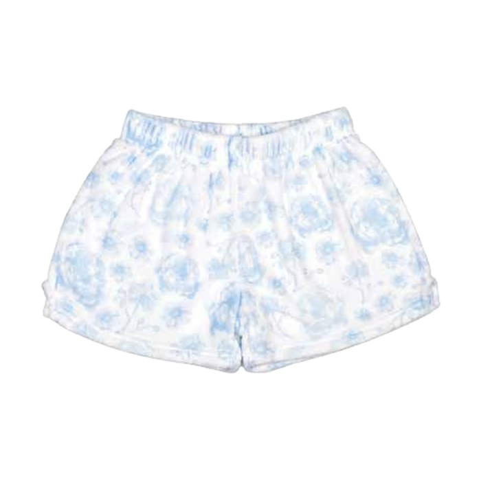 Beautiful Blue Toile Plush Shorts