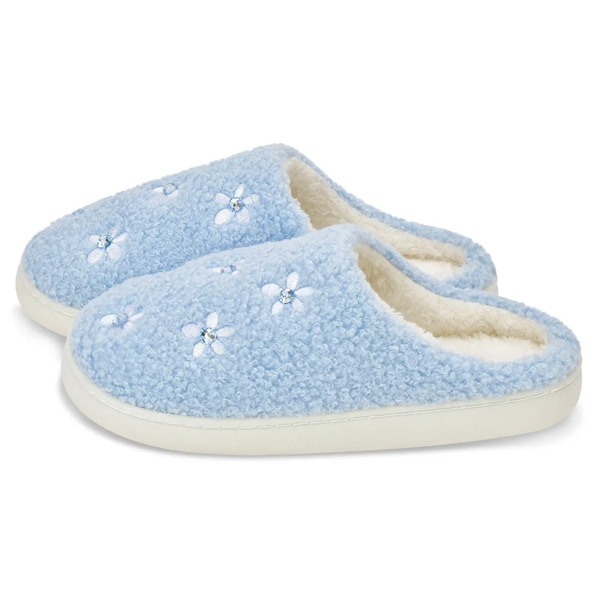 Blue Ditsy Slippers