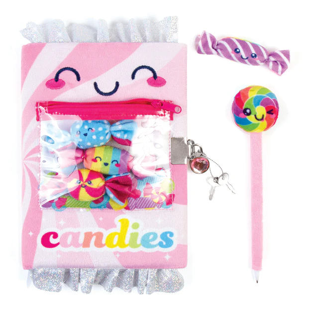 Candy Plush Pocket Locking  Journal