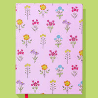 Hardcover Notebook - Pink w/ Wildflowers