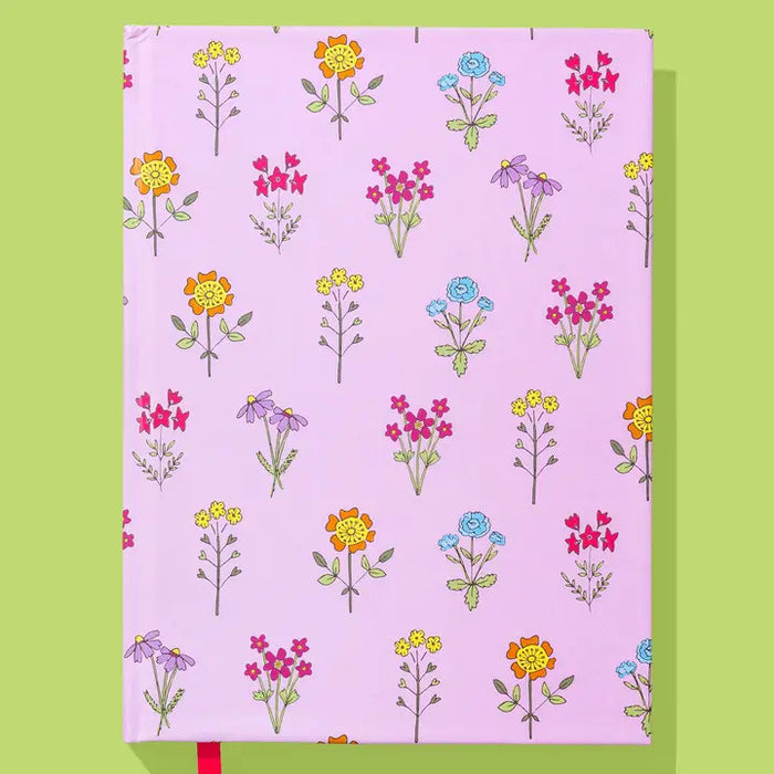 Hardcover Notebook - Pink w/ Wildflowers