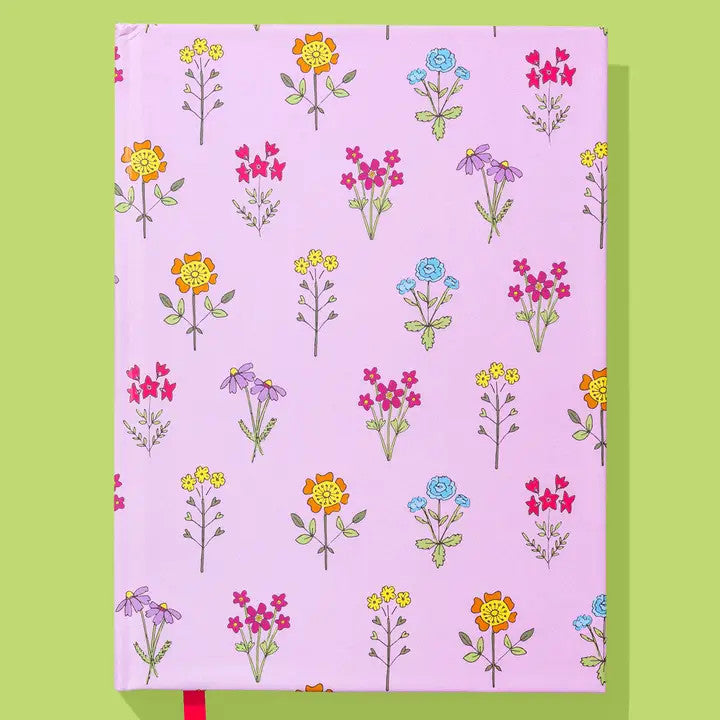 Hardcover Notebook - Pink w/ Wildflowers