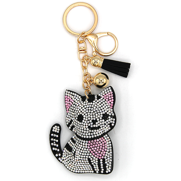 Rhinestone Keychain | Kitty Pink Chest