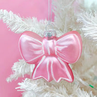 Pink Bow Christmas Ornament