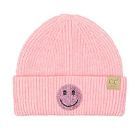 Smiley Face Rhinestone Beanie