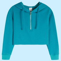 Brushed Soft Cloud Crop Half Zip