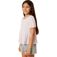 Puff Sleeve Asymmetric Panel Knit Top