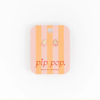 Ballet Slipper Stud Earrings - Pink/White/Gold