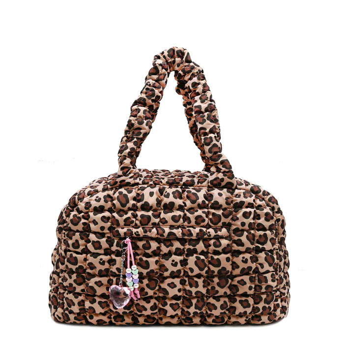 Quilted Scrunchies Leopard Medium Duffle Bag