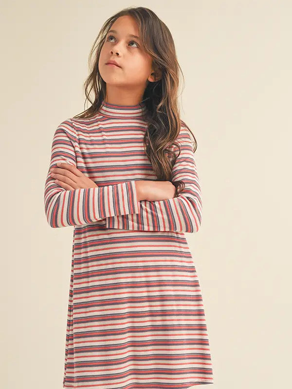 Mock Neck Swing Dress