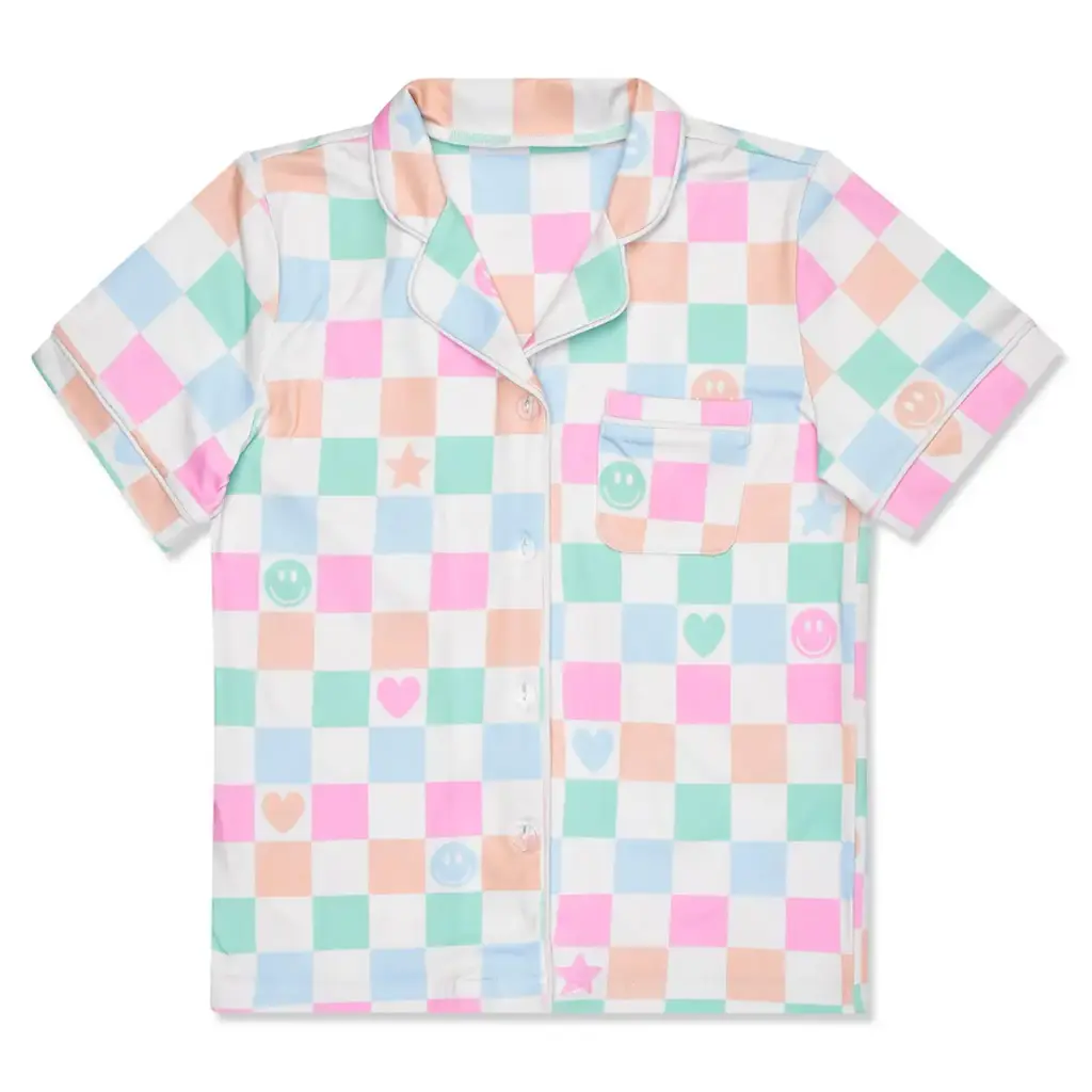 Smiley Check Shorts Lounge Set