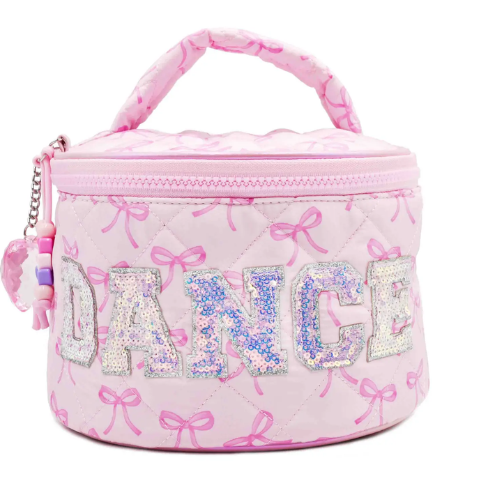 'Dance' Metallic Round Quilted Glam Bag