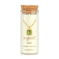 Gold Birthstone Bottle Necklace