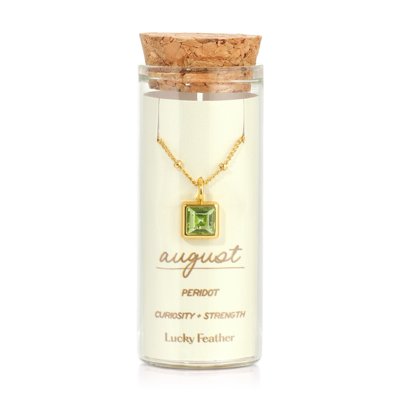 Gold Birthstone Bottle Necklace