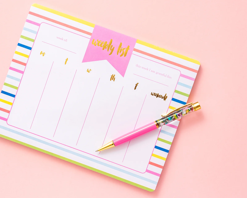 Striped Weekly Planner List Pad