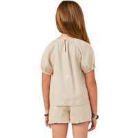 Bow Cinch Sleeve Top
