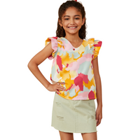 Ruffle On Ruffle V Neck Tank