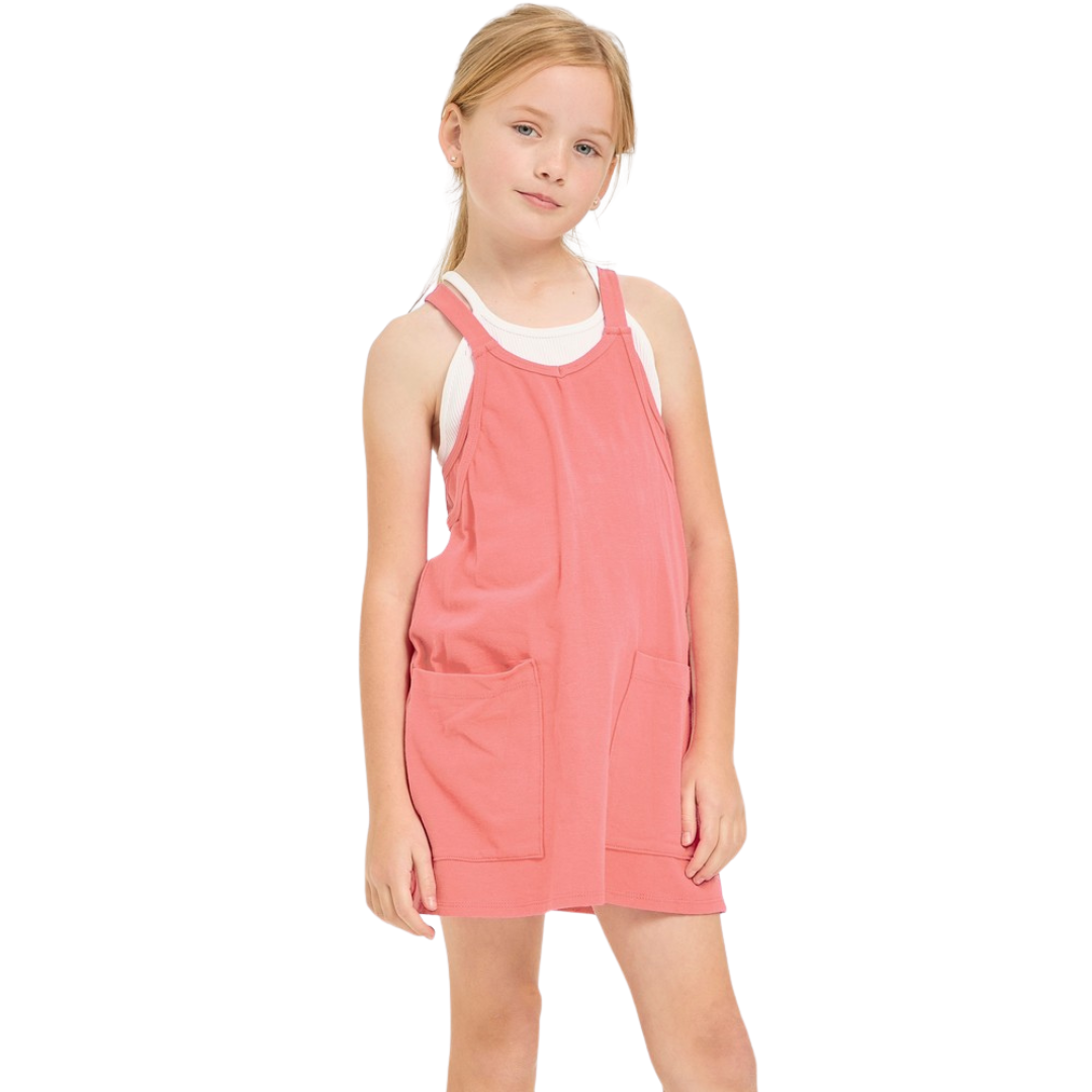 Relaxed Tank Dress with Inner Romper Lining