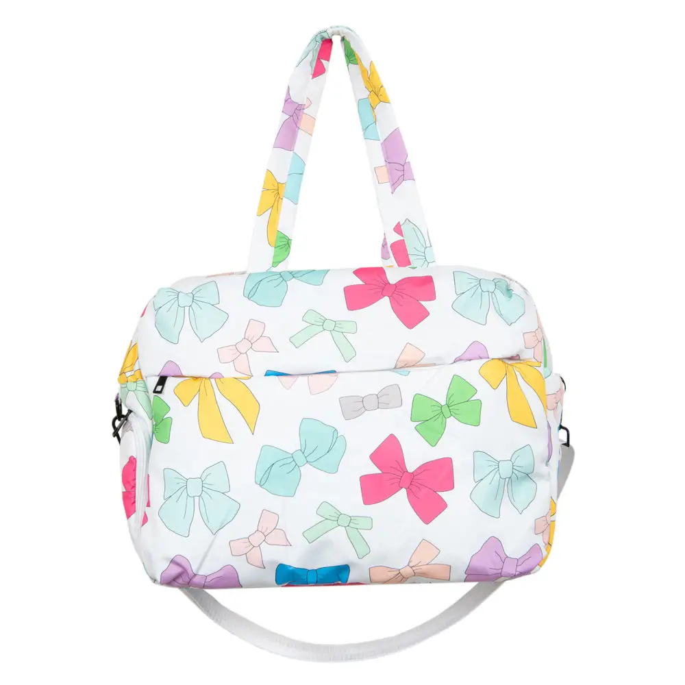 Multicolored Coquette Bows Weekend Duffel White