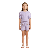 Washed Look Puff Sleeve T-Shirt