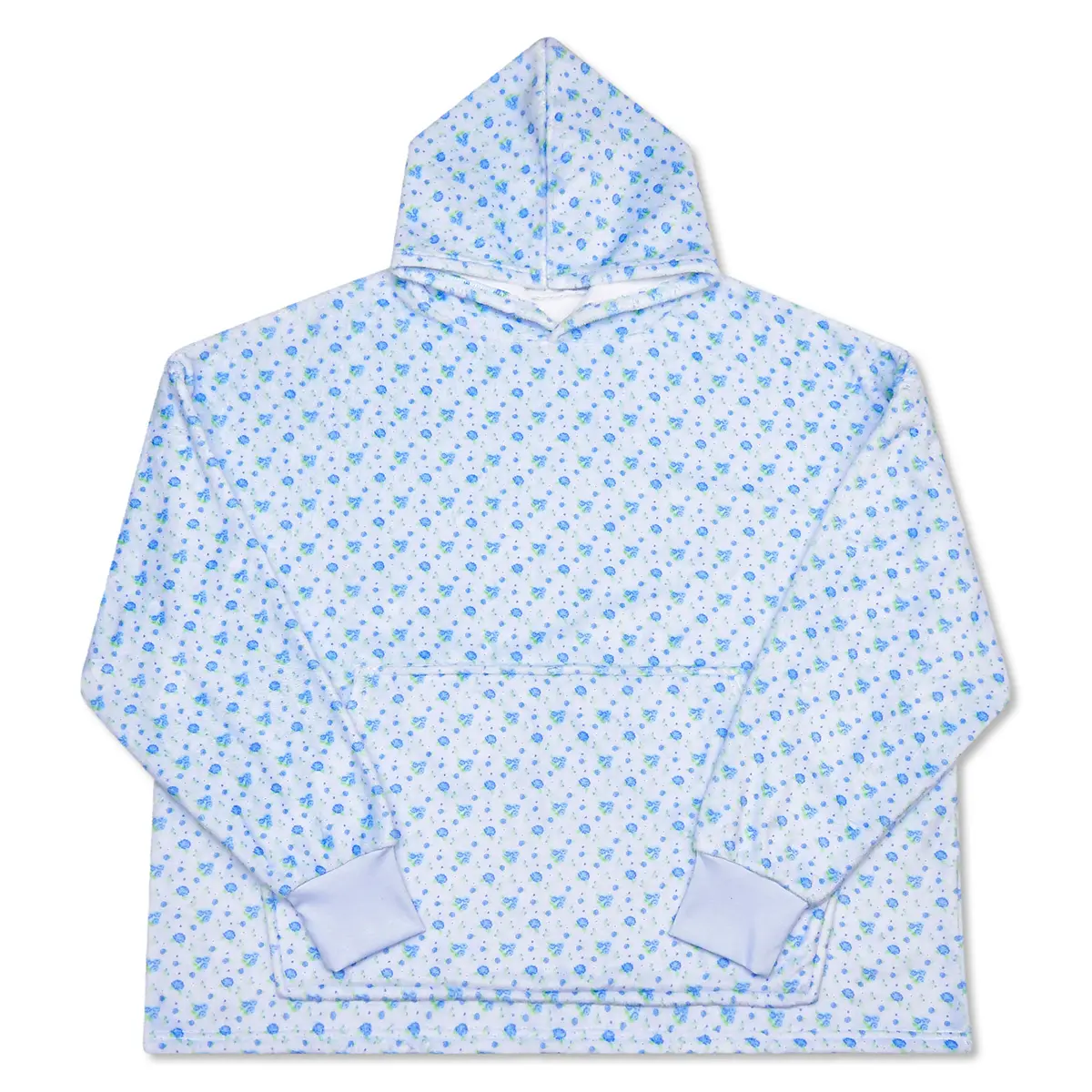 Blue Ditsy Plush Cozy Pullover