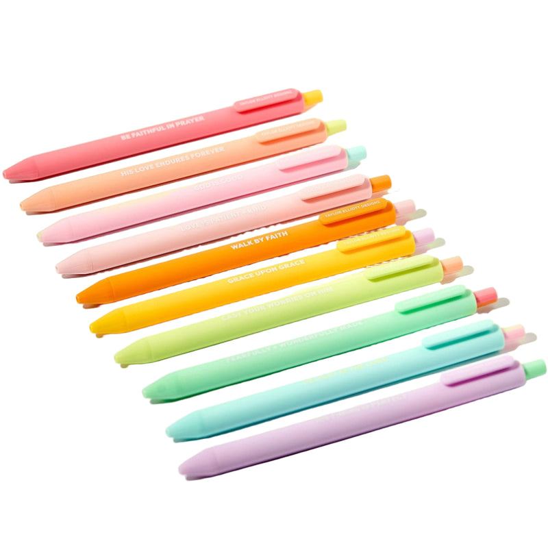 Gel Pen 10 Piece Set - Motivational Faith
