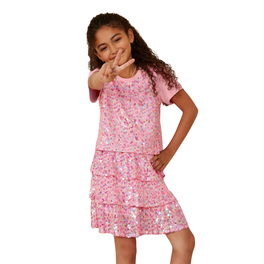 Sequin Paneled T Shirt