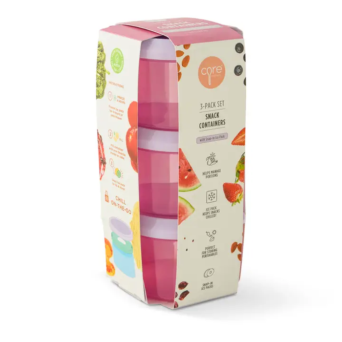 3pk - 8 Oz Ice Snack Container