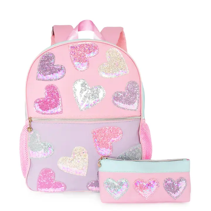 Confetti Heart Large Backpack & Pencil Pouch